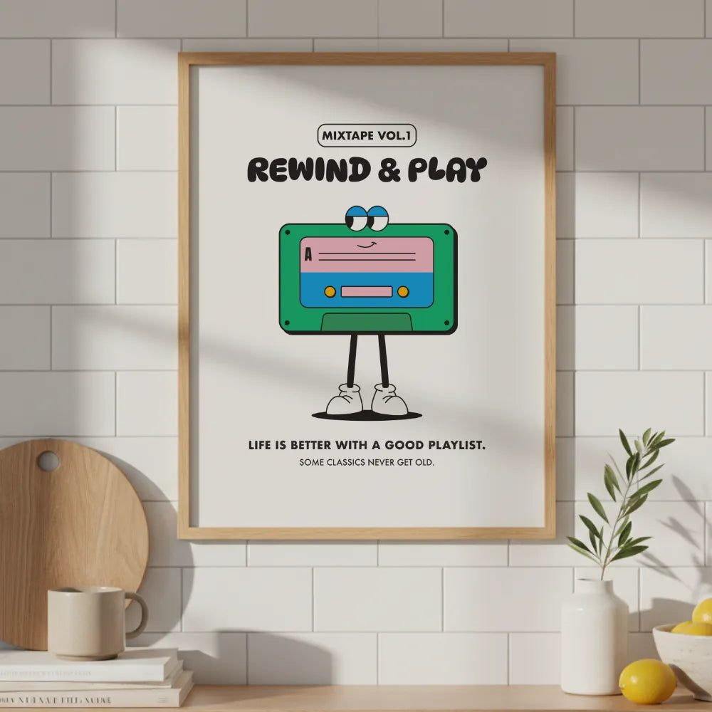 Affiche mascotte rétro