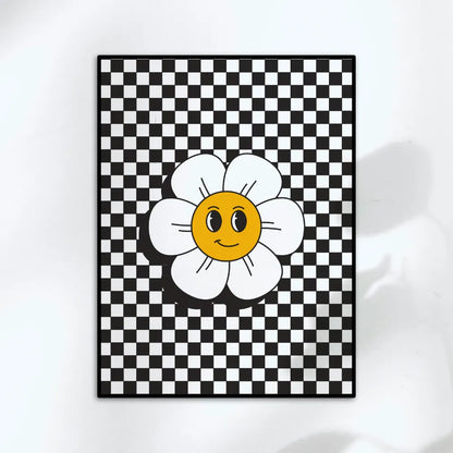 Affiche Fleur Damier
