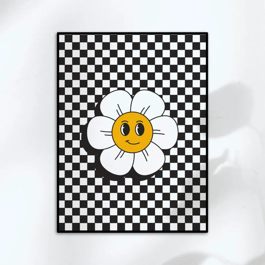 Affiche Fleur Damier