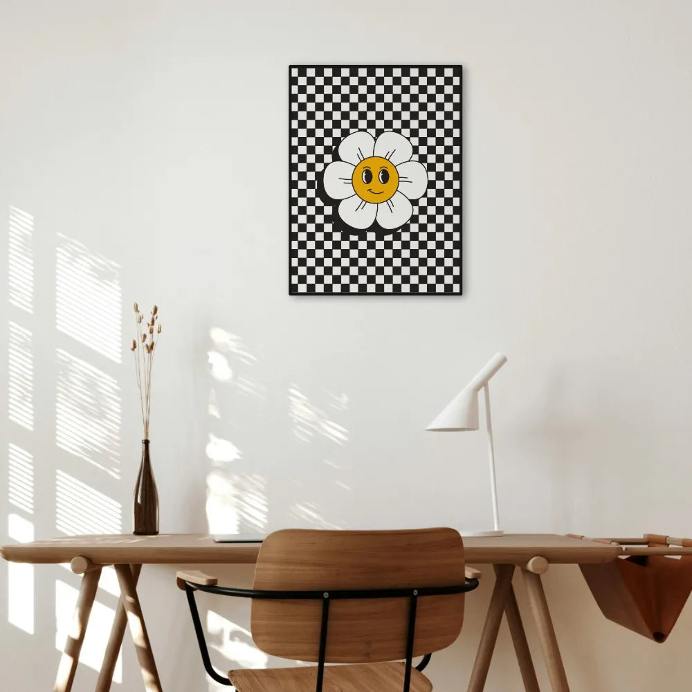 Affiche Fleur Damier