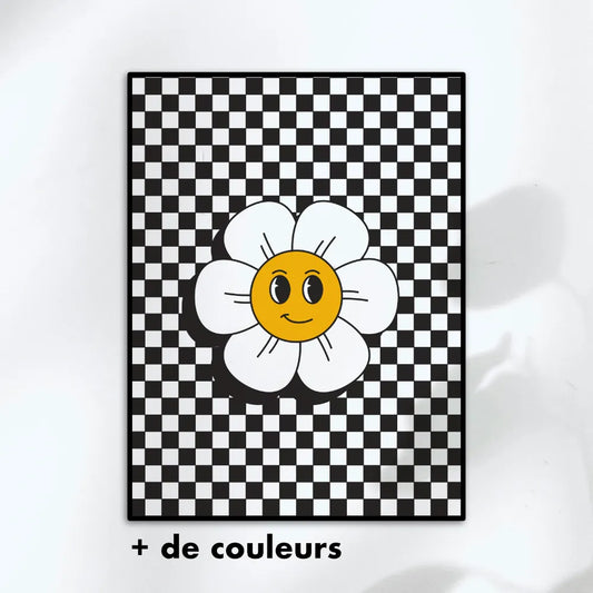 Affiche Fleur Damier