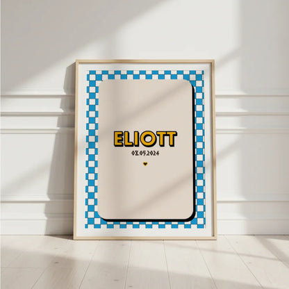 Affiche prénom Damier
