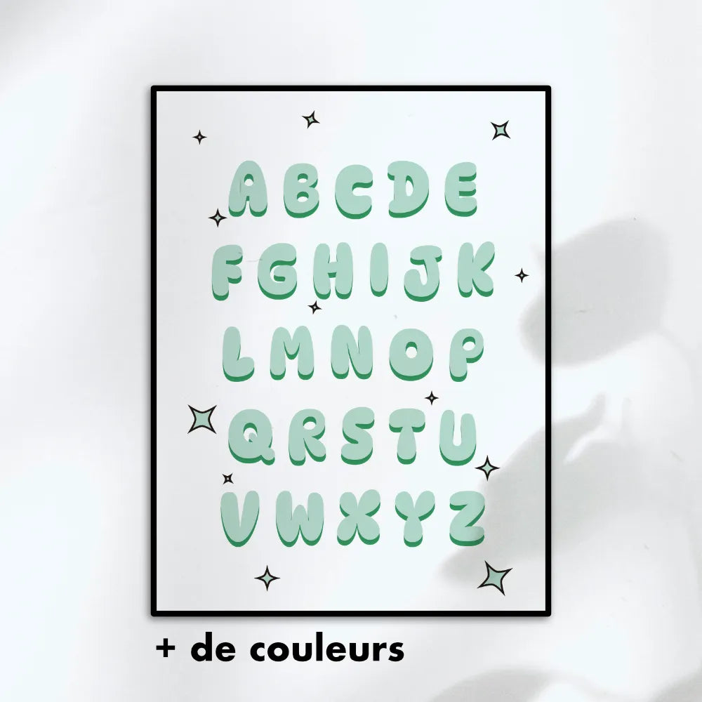 Abécédaire enfant coloré groovy