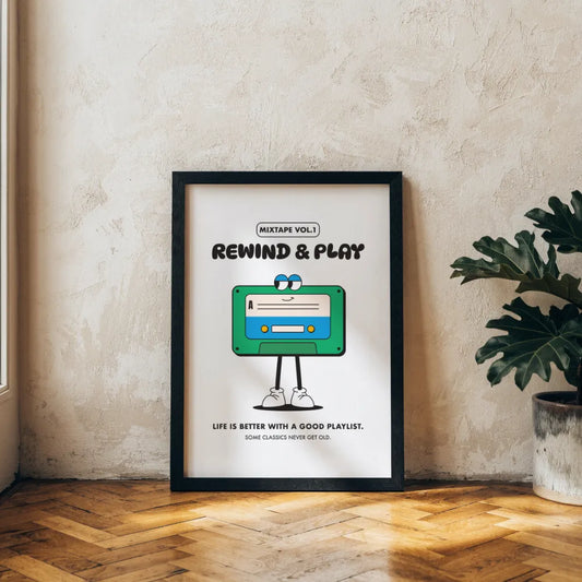 Affiche cassette rétro