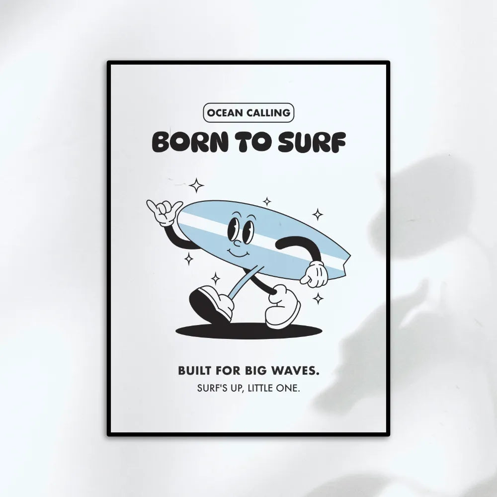 Affiche enfant Born to surf