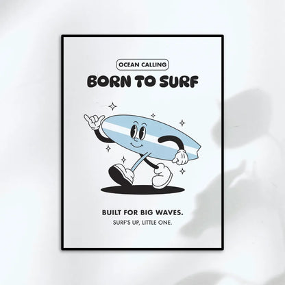 Affiche enfant Born to surf