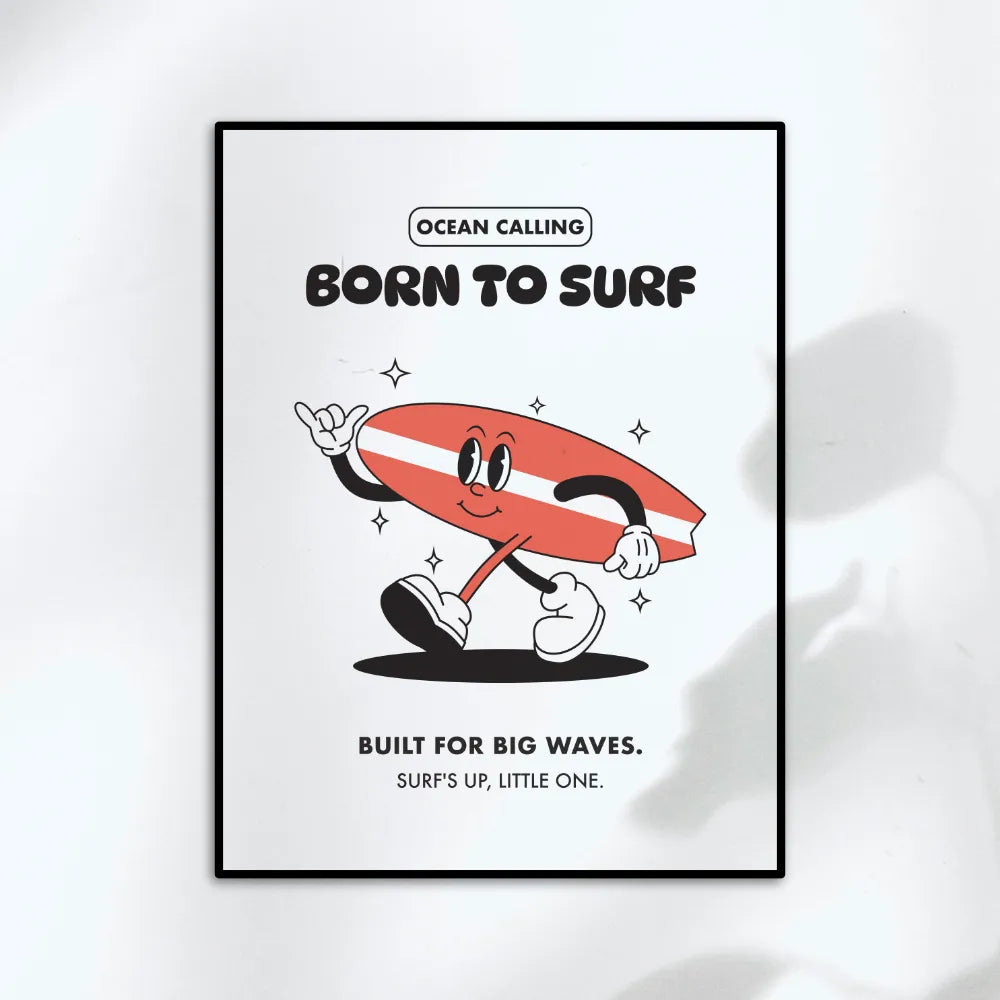 Affiche enfant Born to surf