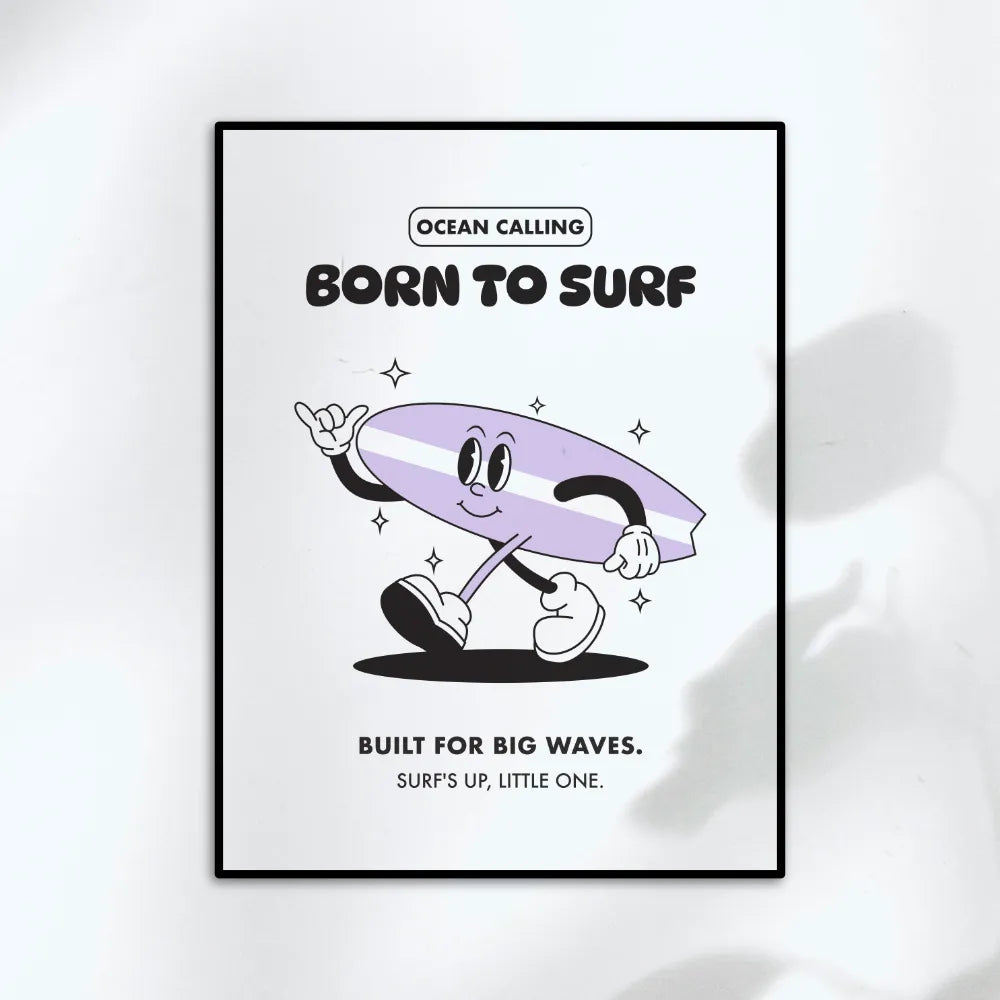 Affiche enfant Born to surf