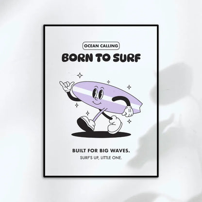 Affiche enfant Born to surf