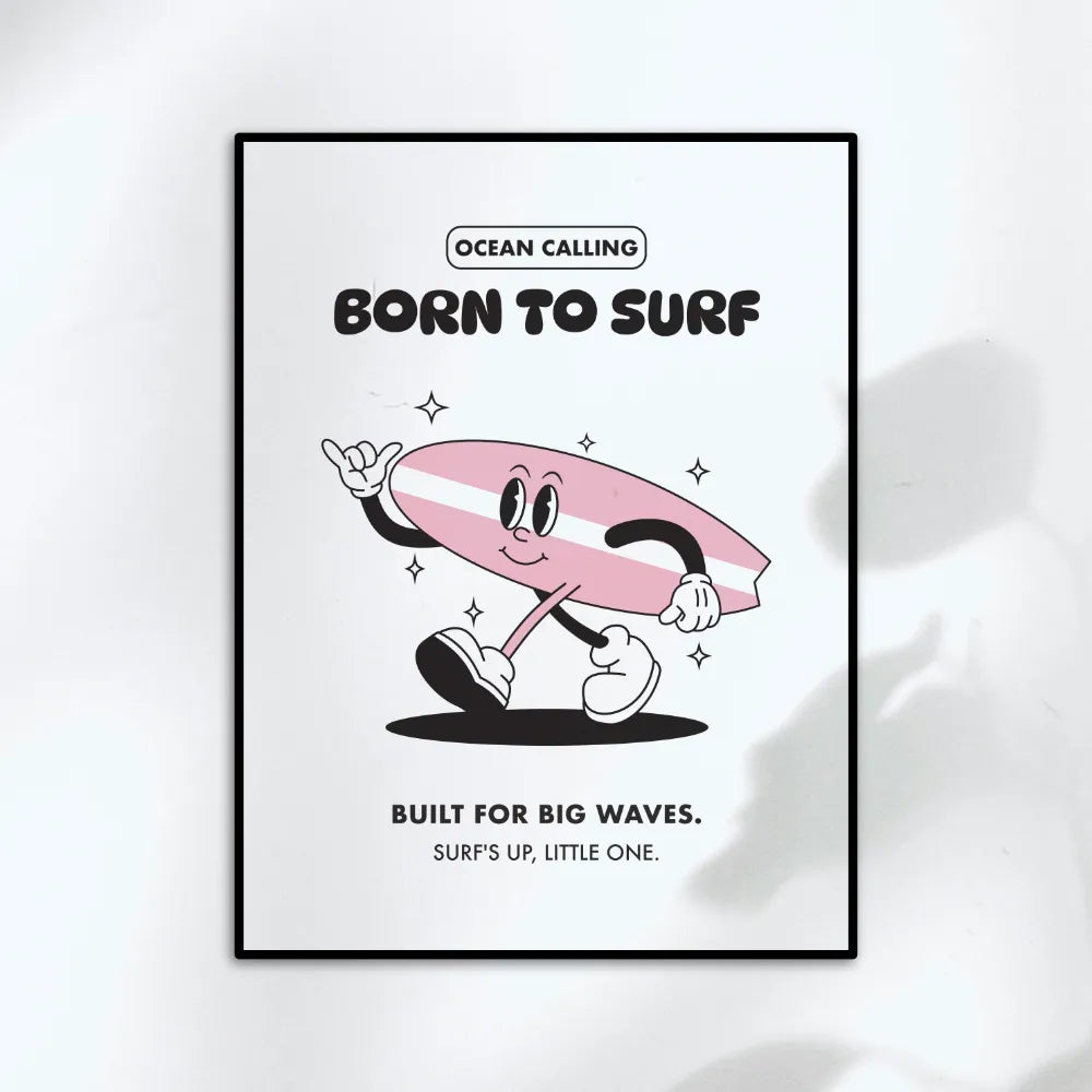 Affiche enfant Born to surf