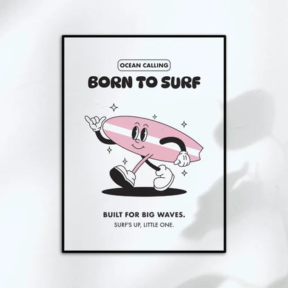 Affiche enfant Born to surf