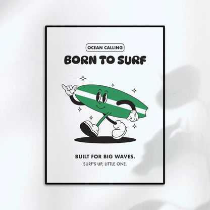Affiche enfant Born to surf