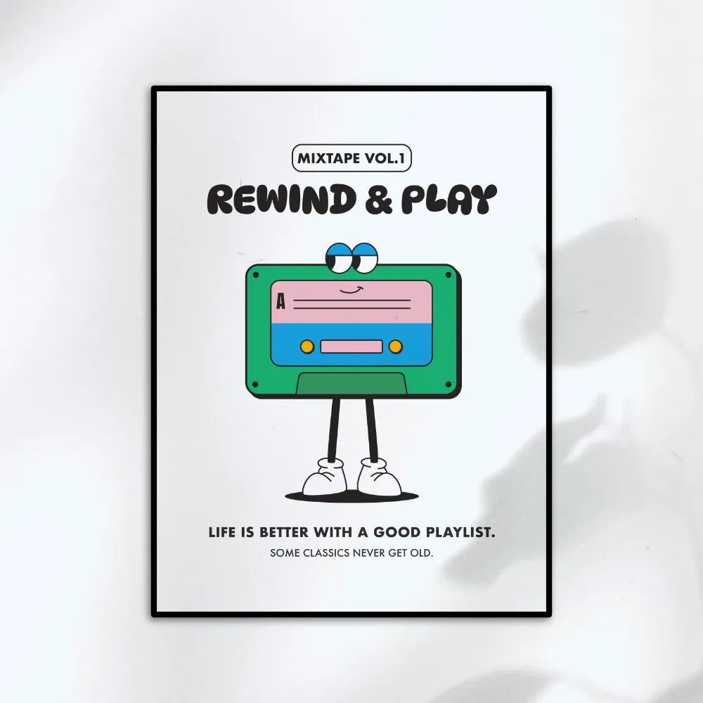 Affiche cassette rétro