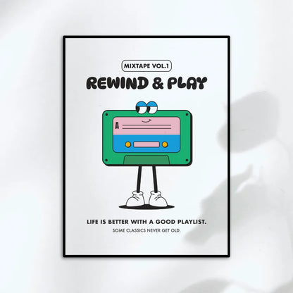 Affiche cassette rétro