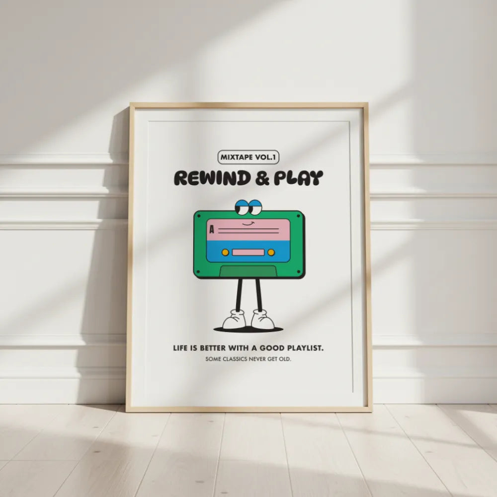 Affiche cassette rétro