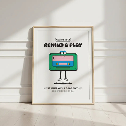 Affiche cassette rétro
