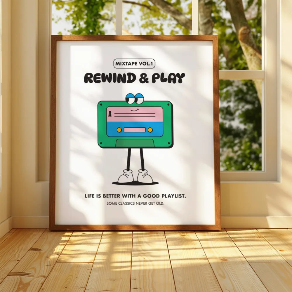 Affiche cassette rétro